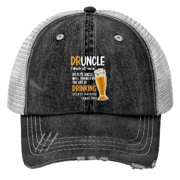 Discover Druncle Dictionary Funny Drinking Uncle Trucker Hats
