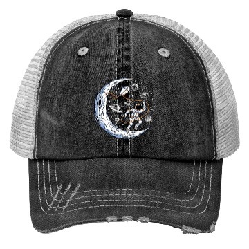 Discover Astronaut flying kite on moon Trucker Hats