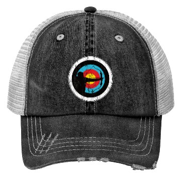 Discover Archer and bowman with target archery Trucker Hats