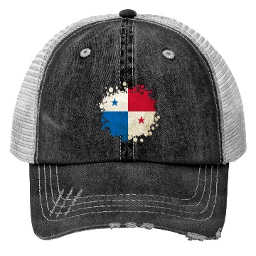 Discover Panama vintage flags blob Trucker Hats