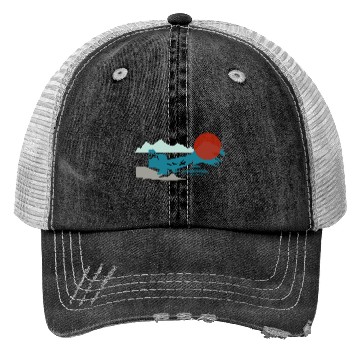 Discover Mountains And Sun Trucker Hats