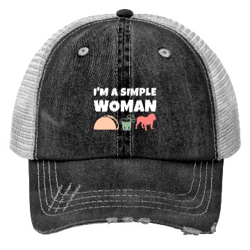 Discover I'm A Simple Woman Tacos Tequila English Bulldog Trucker Hats