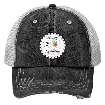 Discover 2nd Happy Birthday with Balloons Trucker Hats