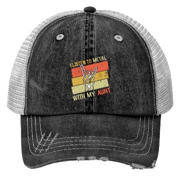 Discover Vintage Metal With Aunt Metal Kid Music Lover Trucker Hats