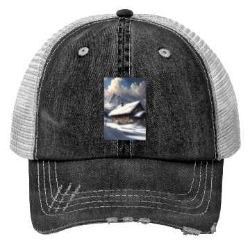 Discover alps winter landscape hut in the snow Trucker Hats