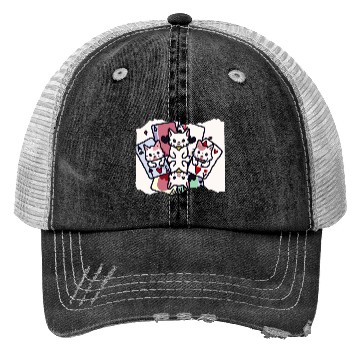 Discover Cats Playing Cards Trucker Hats
