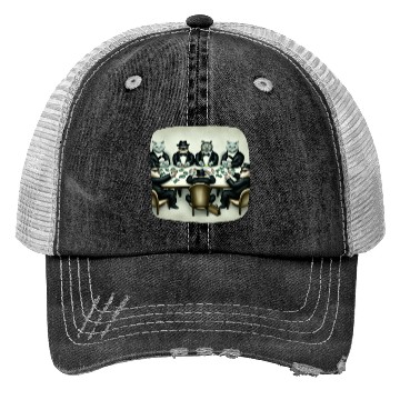 Discover Cats Playing Cards Trucker Hats