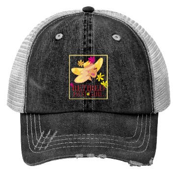 Discover Retired Hot Girl Retro 70s Girl Flower Aesthetic Trucker Hats