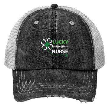 Discover Saint Patrick Day Clover Lucky Nurse Trucker Hats