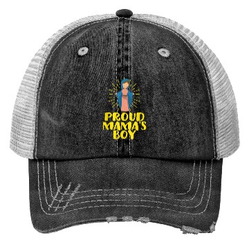 Discover Our Blessed Mary Cute I Love Mama Catholic Gifts Trucker Hats