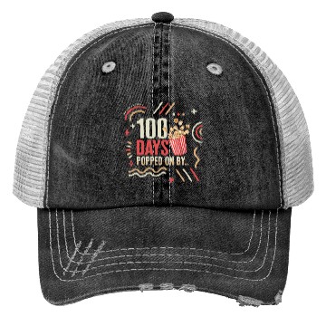 Discover School Trucker Hats, 100 Days Popped On By Popcorn Cute