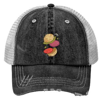 Discover Planets burger vegetables Planets burger vegetable Trucker Hats