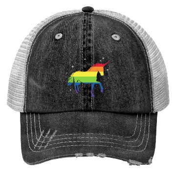 Discover LGBT Unicorn Rainbow Flag Trucker Hats