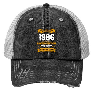 Discover February 1986 Birthday Surprise Trucker Hats