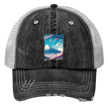 Discover Japan Fuji Cherry Blossom Cherry Tree Trucker Hats