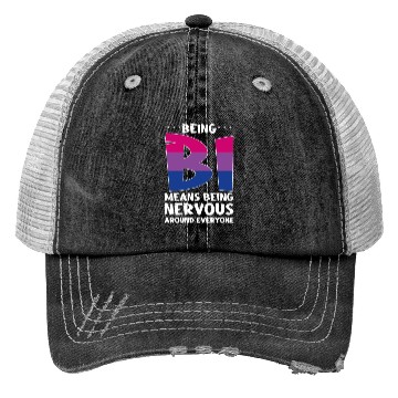 Discover Being Bi Bisexual Pride Kawaii Cat Trucker Hats
