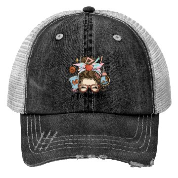 Discover Messy Bun Teacher Life Sublimation Trucker Hats