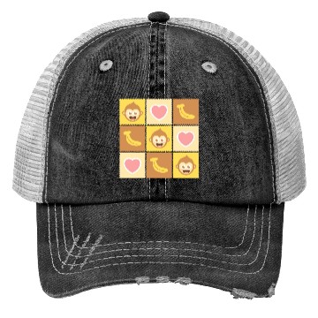 Discover Cute Monkey and Banana Pattern Trucker Hats