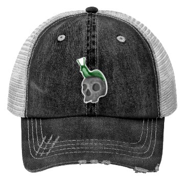 Discover Green Snail on Skull Illustration Trucker Hats