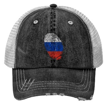 Discover Russian flag fingerprints Trucker Hats