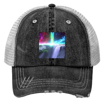 Discover rainbow space waterfall Trucker Hats