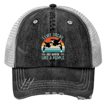 Discover King Orca, Ruler of the Seas Trucker Hats