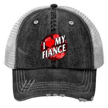 Discover Valentines Trucker Hats, I Love My Fiance Heart Floral