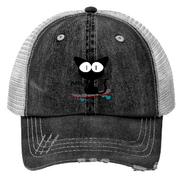 Discover 90s, skateboard cat Trucker Hats