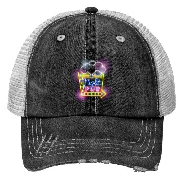 Discover Night Pub Neon Sign Trucker Hats