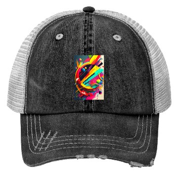Discover Colorful Abstract Poster Trucker Hats