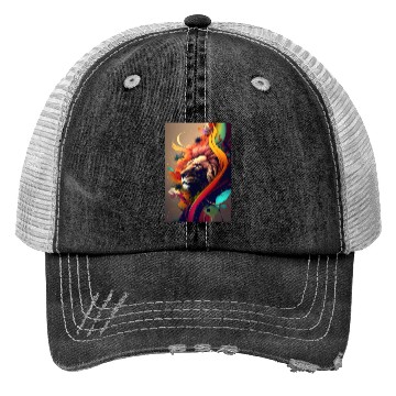 Discover Lion Head Abstract Trucker Hats