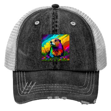 Discover multicolor groundhog.groundhog day ,groundhog gift Trucker Hats