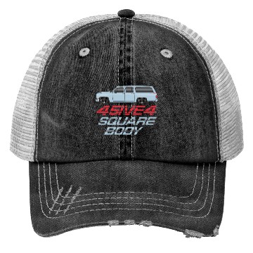 Discover square Light Blue Trucker Hats