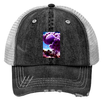 Discover Above the clouds, A purple landscape Trucker Hats