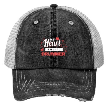Discover My Heart Belongs to Drummer Valentines Day Gift Trucker Hats