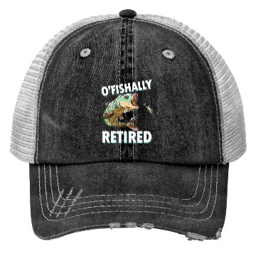 Discover Ofishally Retired Fishing Retro Retirement Fishing Trucker Hats