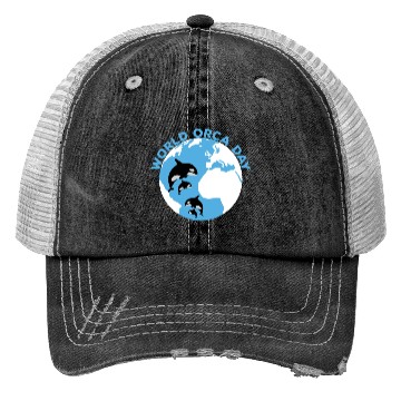 Discover World Orca Day Trucker Hats