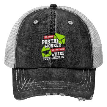 Discover Postal Worker, postal worker, mailman, postman Trucker Hats