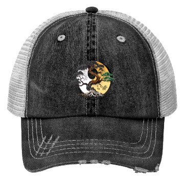 Discover Yin and Yang Bonsai Tree Trucker Hats