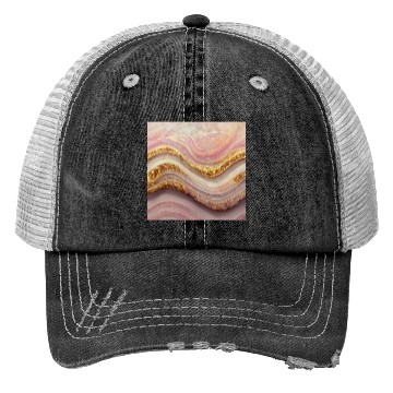 Discover Pink Agate Geode Stone Trucker Hats