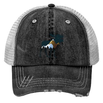 Discover Night Forest Moose Trucker Hats