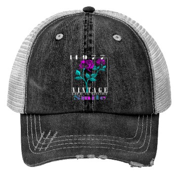 Discover 1977 Born Vintage Rose Gift Trucker Hats