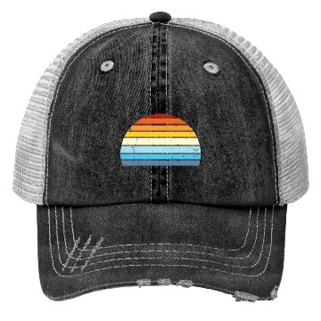 Discover Vintage Distressed Retro Sunset | Red Yellow Blue Trucker Hats
