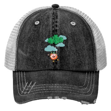 Discover Lerechaun Hanging On Clover Balloons - St Patricks Trucker Hats
