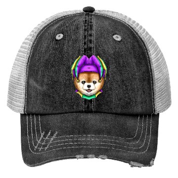Discover Cute Bear with Jester Hat for Mardi Gras Trucker Hats