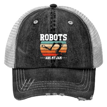 Discover Robot Robotics Engineer Retro Trucker Hats