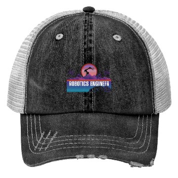 Discover Robot Robotics Engineer Retro Trucker Hats