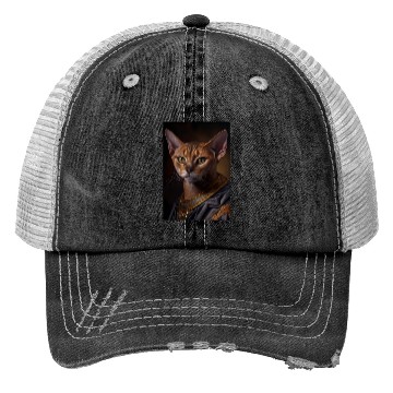 Discover Abyssinian King Cat Breed Portrait Royal Renaissa Trucker Hats