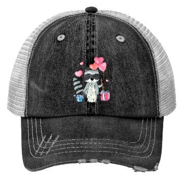 Discover Raccoon Valentine Gift Raccoon Owner Trash Panda Trucker Hats