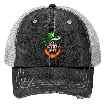 Discover Green Hat And Red Beard Logo For St Patricks Day Trucker Hats